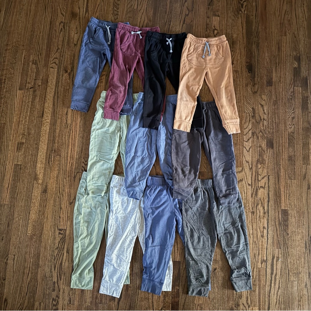 Huge Bundle of 11 Assorted Color Jogger Pants - 4T